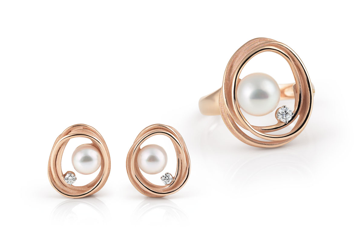 Annamaria Cammilli Texture ring en oorbellen